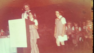  Carla Corkern featured at the podium, as she was named Girl Scout of the Year in 1976 for the Silver Waters Council.