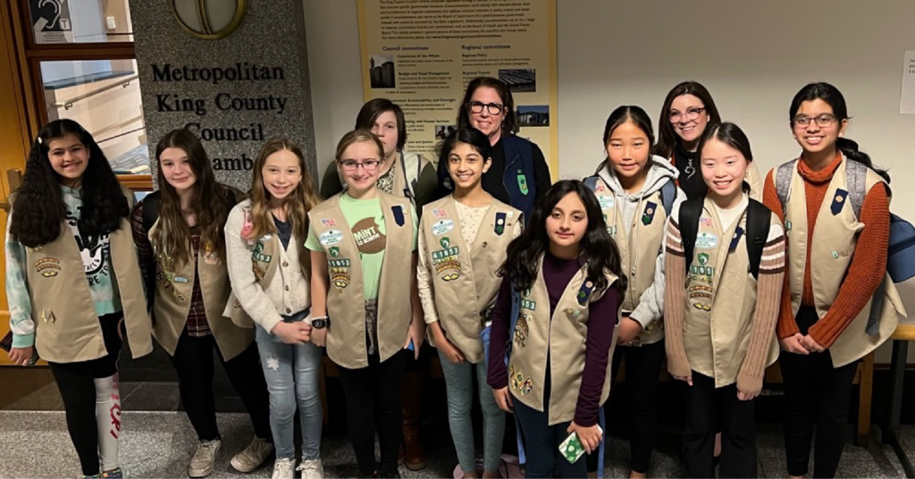 Multiple Girl Scouts at the King County Council